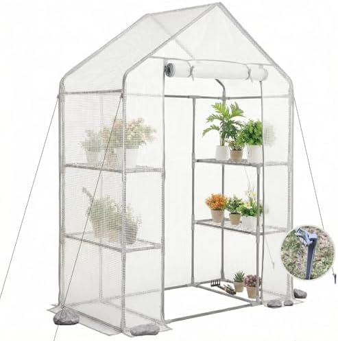 Walk-in Greenhouse 55*29*77in, Outdoor Plant Shelter for Garden by Kelived