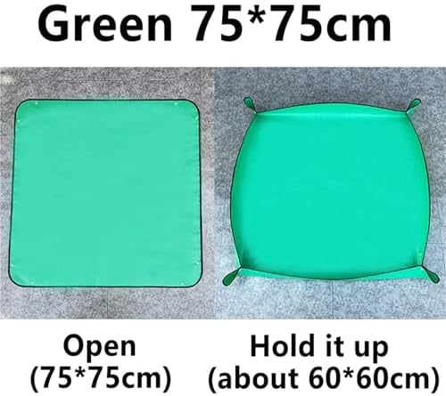 Repotting Mat 1pc Planting Mat Gardening Potting Pad PE Plant Repotting Mat Foldable Waterproof Gardening Transplanting Mats 32cm-100cm(75x75CM) - Image 2