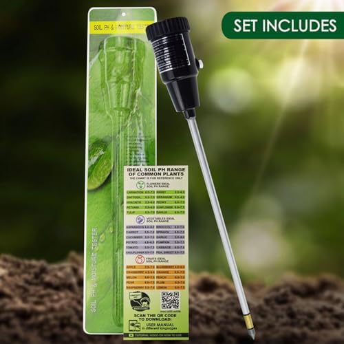 Soil PH Meter, Soil Moisture Sensor Meter, Soil PH Tester Gardening Tool Kits for Plant, Tree, Soil Tester for Moisture Great for Garden, Lawn, Farm, Indoor & Outdoor Use 295mm Long - Image 6