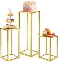 3pcs Cylinder Stands for Party, Gold Square 15.7/23.6/31.5 inch by TUSPEU
