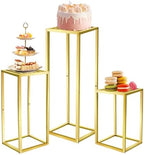 3pcs Cylinder Stands for Party, Gold Square 15.7/23.6/31.5 inch by TUSPEU