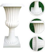 Happyyami Outdoor Planters White Urn Planter Plastic Wedding Flowerpots Roman Pillar Plant Pot Rustic Greek Column Statue Vintage Style Wedding Centerpieces Vase for Front Porch Door Planter - Image 7