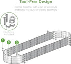 Best Choice Products 8x2x1ft Outdoor Metal Raised Garden Bed, Oval Deep Root Planter Box for Vegetables, Flowers, Herbs, and Succulents w/ 108 Gallon Capacity - Sage Green - Image 4