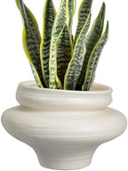 Ceramic Plant Pots 11 Inch - Bonsai Large Planters for Indoor Plants with Drainage Hole, White Planter for Home Garden Patio Office, Gift for Women Men by Teagas