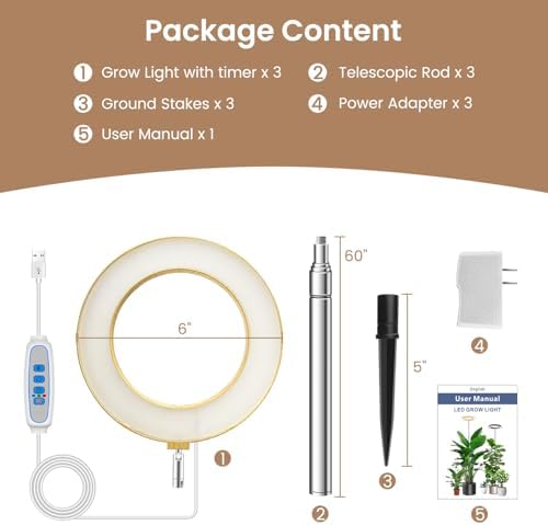 Kullsinss 6.3in Grow Lights for Indoor Plants, Full Spectrum Plant Light - Image 7