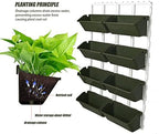8 Pockets Vertical Garden, 4-Tier Wall Planter, Hanging Planter Stand, Wall Mounted Flower Beds for Vegetables, Floral (Army Green) - Image 7