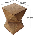 ø12.5'' Concrete Side Table End Table for Outdoor & Living Room, Modern Retro Hourglass Shape Style, Durable and Lightweight, Cement Material, No Assembly, Natural - Image 2