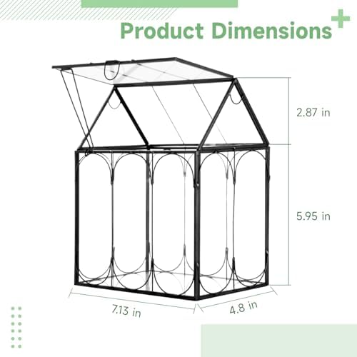 Glass Plant Terrarium Container with Lid, House Shape Geometric Terrarium - Image 4