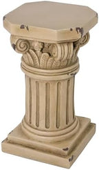 Merax 18.50" H Ionic Pedestal Plant Stand, MGO Decorative Pedestal Side Table for Indoor Outdoor Entryway Garden Home, Antique Yellow, No Assembly Needed - Image 7