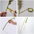 WANDIC Flower Arrangement Kit, Set of 51, Round Flower Holders, Ceramic Flower Pot, Kenzan Needle Cleaning Pin & Rake, Floral Stems and Floral Tape for Flower Arranging Art - Image 5