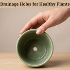 Ceramic Pots for Plants Set of 3, 6, 5, 4 Inch Diameter with Drainage Holes - Image 4