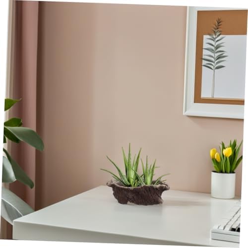 Cabilock Cement Planter Pot Vintage Driftwood Design for Succulents Artistic Home Office Decor Planter Sturdy Imitation Tree Root Flowerpot for - Image 5