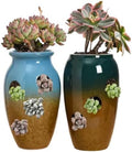 1 PCS Mini Retro Ceramic Succulent Plant Pots Vase Cactus Plant Pots Flower Pots Container Planter with Hole - Breathable Multi-Hole Porous A17 by Unknown