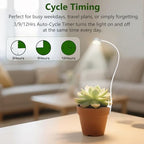 Shyineyou Small Grow Lights for Indoor Plants Full Spectrum,Plant Lights for Indoor Growing, Clip on Plant Grow Light with 3/9/12H Timer for Succulents,Small Plants, 3-Pack - Image 6
