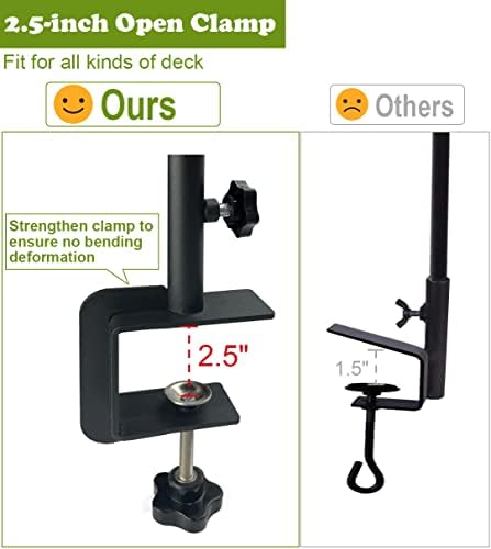 Koutemie 40’’ Tall Double Deck Hooks for Railing with 2.5 Inch Clamp, 1 Pcs - Image 2