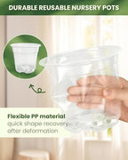 24 Pcs 7/6/5/4 In Clear Nursery Pots for Plants with Saucers, 24 Labels - Image 6