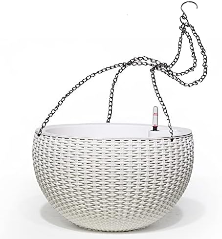 Dexceder 10.5 Inch Self Watering Hanging Planter (White) by Dexceder