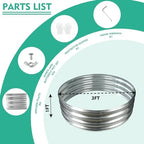 12 Inch Tall 36 Inch Diameter Round Silver Raised Garden Bed Kits Outdoor - Image 5