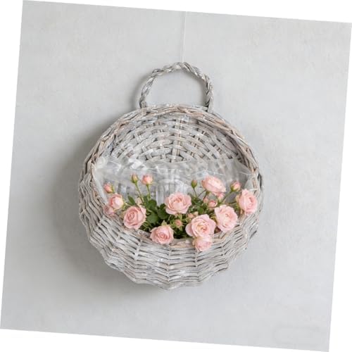 IMIKEYA Hanging Pots Indoor Wicker Planter Straw and Willow Wall Pot Wicker Basket Basket Wall s Indoor Hanging Planters - Image 4