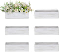 NUPTIO Wooden Box Centerpieces, Rectangle, 11.8" Long, Whitewashed, 6 Pcs by Nuptio