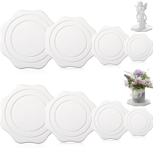 Gejoy 8 Pack Diatomaceous Earth Plant Saucers 4/6/8/10 Inch Stone Plant Tray Instant Dry Water Absorbent Diatomite Coasters for Planter Drainage Plates to Catch Water - Image 2