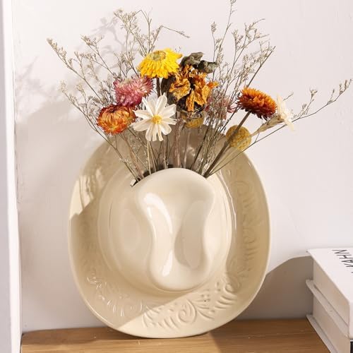 Hanging Wall planters for Indoor Plants, Ceramic Cowboy Wall vases for Flowers, for Bathroom, Living Room, Office, and Home Decor. Medium - Image 4