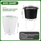 Planterhoma 5 Inch Self Watering Pots for Indoor Plants, 12 Packs African Violet Pots with Indicator, Black Wick Pot with Drainage Holes, Self Watering Planters for Orchid, Devil's Ivy, White - Image 3