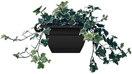 The HC Companies Eclipse Square Hanging Planter for Indoor Plants - Contemporary Hanging Plant Pot w/Attached Saucer - Lightweight & UV-Resistant Hanging Plant Holder (12" Black, Pack of 1) - Image 2