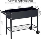 Elevate 2Pcs 32" Tall Raised Garden Bed with Wheel,Planter Box for Backyard,Outdoor Garden, Patio, Balcony, 400lb Capacity,Grey - Image 2