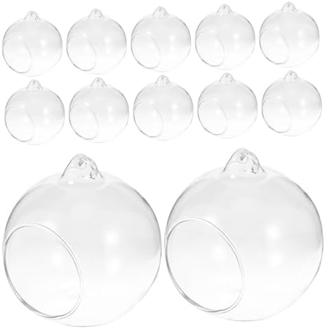 12Pcs Glass Globe Terrarium Kit Hanging Air Plant Planter for Indoor Decor Glass Vases with Flat Bottom for Succulent Microlandscape by JOINPAYA