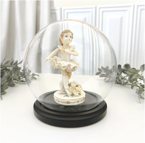 Plymor 5" x 6" Glass Display Dome Globe Cloche (Black MDF Wood Base), Pack of 2 - Image 3