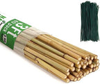 SWANGSA 40 Pack Bamboo Stakes for Plant 3 Feet,Bamboo Sticks Plant Support Garden Stakes Poles with 200pcs Twist Ties for Tomatoes, Beans, Flowers, Potted Plants, Indoor and Outdoor Climbing Plants by SWANGSA