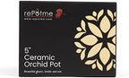 rePotme Orchid Pot - 5 inch Floral Cutout Ceramic Orchid Pot with Holes (Cream Over Lavender) - Includes 5 inch Slotted Pot Liner - Image 5