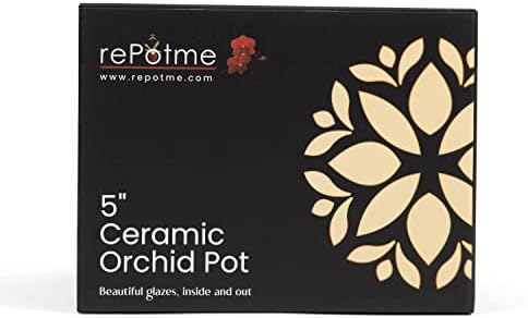 rePotme Orchid Pot - 5 inch Floral Cutout Ceramic Orchid Pot with Holes (Cream Over Cotton Candy) - Includes 5 inch Slotted Pot Liner - Image 5