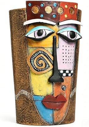 Picasso Abstract Face Planters Flower Pots, Handmade Resin Pots for Plants by GQHNLUP