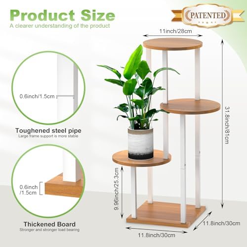 4 Tier Plant Stand Indoor Corner Tall Shelf for Multiple Plants - Image 2