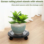 3 Packs 12" Large Metal Plant Caddy with Wheels Heavy-duty Plant Dolly Pot Mover Rollers Rolling Plant Stands Indoor Outdoor Wheeled Plant Holder Coaster Trolley, Black - Image 2
