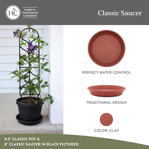 The HC Companies Classic Round Planter Pot, 21 Inch, Clay, 2-Pack - Image 2