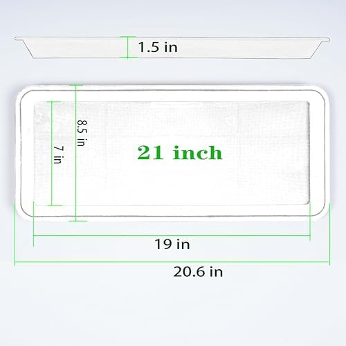 VUWEZ 2 Pack of Plastic Plant Tray Saucer Rectangular 20 21 inch, Planter Trays Saucers for Indoors Outdoor, Plant Water Drip Tray for Flower Pot Planter, Windowsill Trays (8.5 X 21'', Terracotta) - Image 2