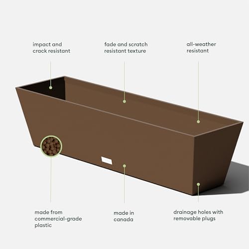 Veradek Pure Series Window Box Planter - Tapered Outdoor Planter - Image 3