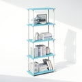 Furinno Turn-N-Tube Book Shelf, 5-Tier Bookshelf, Bookcase with Multipurpose Compact Display Rack, 11.6 x 23.6 x 57.4, for Living Room, Bedroom, Home Office, Light Blue/White by Furinno-FitsYourSpaceFitsYourBudget