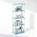 Furinno Turn-N-Tube Book Shelf, 5-Tier Bookshelf, Bookcase with Multipurpose Compact Display Rack, 11.6 x 23.6 x 57.4, for Living Room, Bedroom, Home Office, Light Blue/White by Furinno-FitsYourSpaceFitsYourBudget