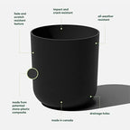 Veradek Round Black Plastic Planter Pots for Indoor/Outdoor Garden Use, with Drainage Holes, Suitable for Small to Large Succulent Plants, Flowers, Modern Interior Plants - Image 2
