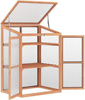 Wooden Cold Frame Small Mini Greenhouse Cabinet for Outdoor and Indoor, 30" L x 24" W x 44" H, Natural by Unknown