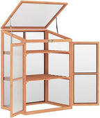 Wooden Cold Frame Small Mini Greenhouse Cabinet for Outdoor and Indoor, 30" L x 24" W x 44" H, Natural by Unknown
