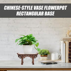 POPETPOP Wooden Display Stand Vase Base Rectangular Flowerpot Stand for Buddha Statue Home Decor Accent 9.05 X 4.84 X 3.54 in Wooden Pedestal for Shelf Table Office - Image 6