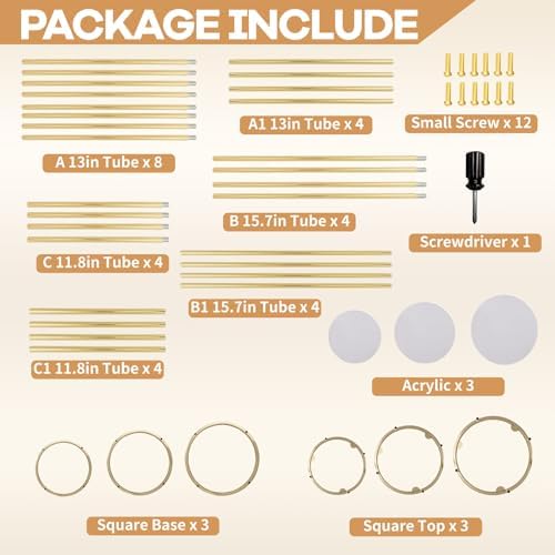 3pcs Gold Metal Plant Stand, Cylinder Pedestal Stands for Party, Metal Plant Columns Pedestal Stands for Display, Round Cylinder Columns tables for Weddings Cake Stand Floor Plant Tables - Image 3