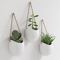Kazai. Wall Planters -Ellie- | Hanging Ceramic Plant Pots 3 Pieces | Wall Decoration for Indoors, Balcony and Garden | White (Glossy) by KAZAI