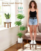 3-Pack Round Wooden Plant Stand Indoor, Heavy Duty Plant Stool - Image 4