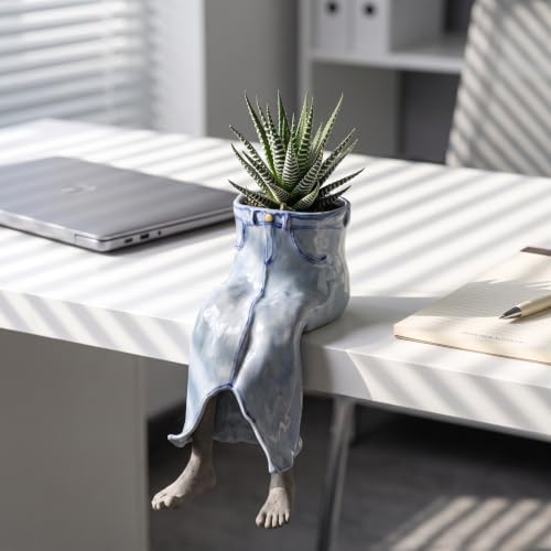 Leggy Pot Funny Planter Set, 2 Pack Resin Hanging Leg Flower Pots, Sculpture Fun Unique Carved Cute Skirt Shape Suitable for Modern Indoor Outdoor Plant Lovers Succulents, Bonsai, Desktop Decor - Image 5
